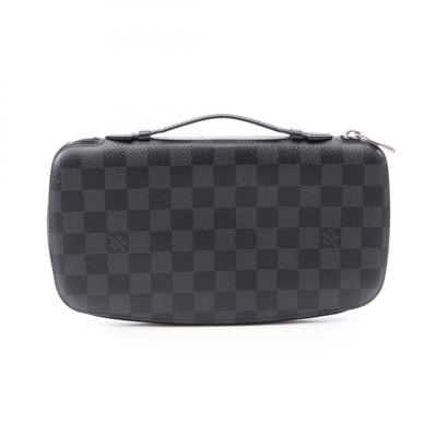 ルイ・ヴィトン LOUIS VUITTON アトール ダミエグラフィット ラウンド長財布 財布 レザー PVC メンズ ブラック系 N48255 【中古】