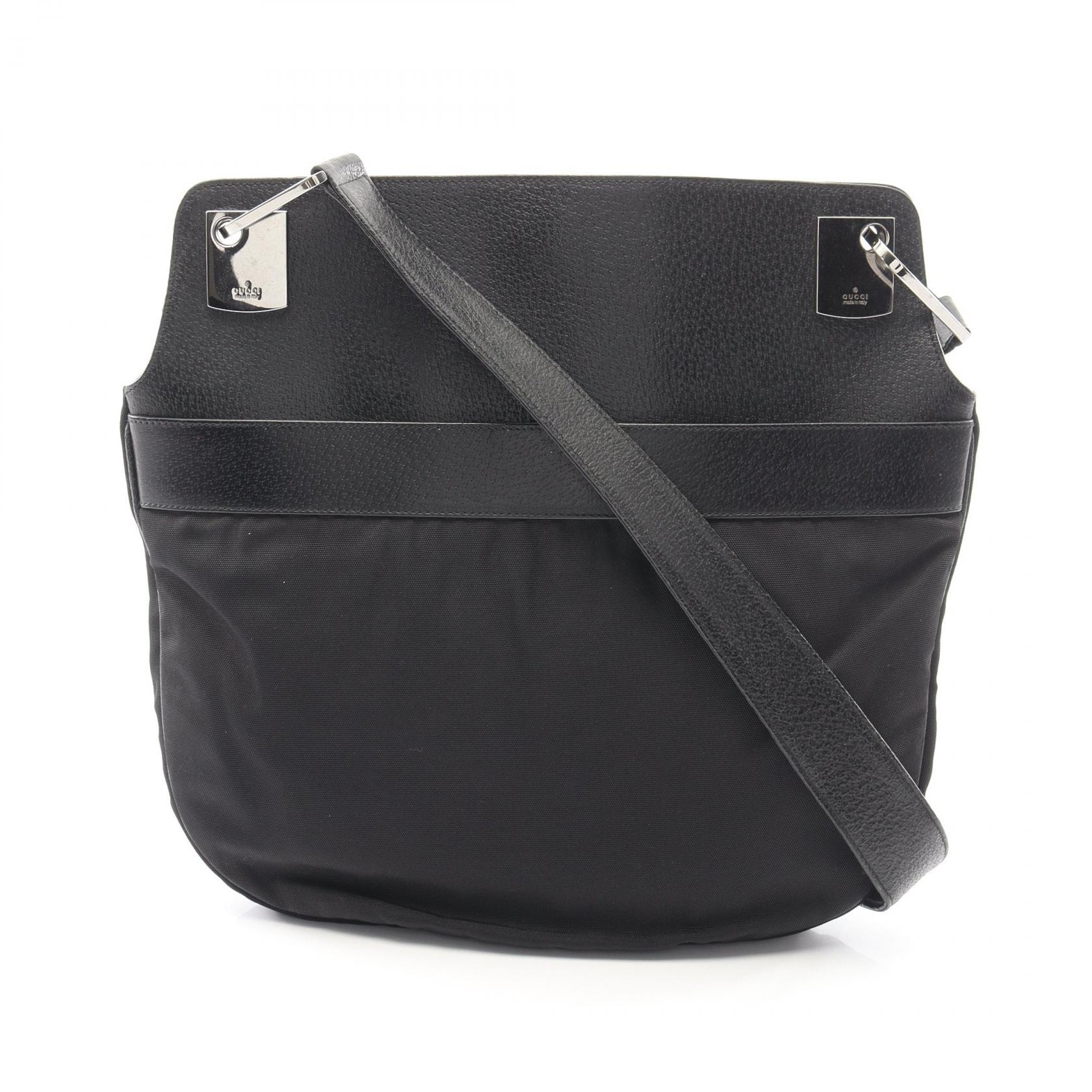 グッチ GUCCI ショルダーバッグ バッグ ナイロン レザー レディース ブラック系 001・3307 【中古】