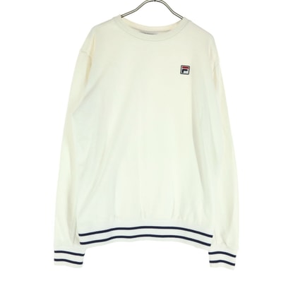 FILA フィラ ワンポイントロゴ 長袖 スウェット トレーナー XL ホワイト