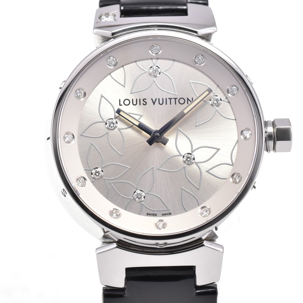 値下 ルイ・ヴィトン LOUIS VUITTON Q131F タンブール ラブリーダイヤモンド 16P ダイヤモンド レディース 美品 箱/保証書 J#144653