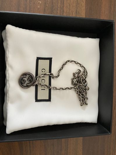 GUCCI Silver Necklace With Interlocking G