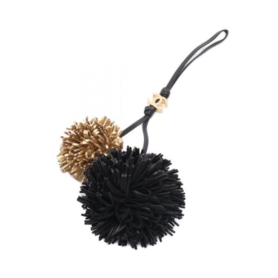シャネル CHANEL ボンボン チャーム アクセサリー レザー レディース ブラック系 / ゴールド系 【中古】