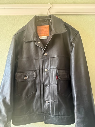 Levi's Premium Black Type ll Trucker Leather Jacket "Black"
