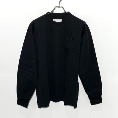 sacai S logo Cotton L/S T-Shirt "Black"