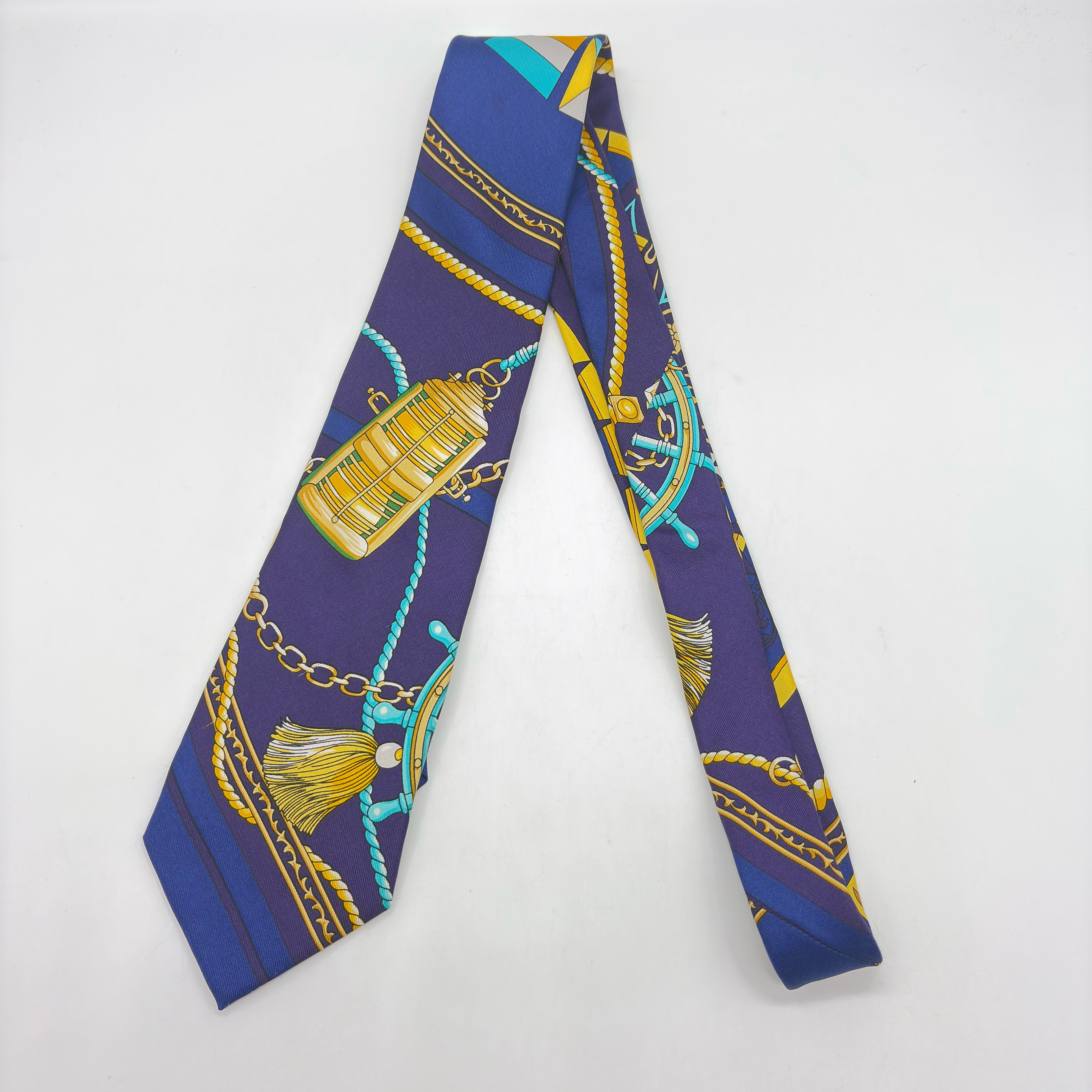 COMME des GARÇONS HOMME DEUX Patterned silk tie Blue