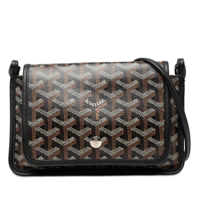 ゴヤール プリュメ 斜め掛け ショルダーバッグ ポーチウォレット ブラック ブラウン PVC レザー レディース GOYARD 【中古】