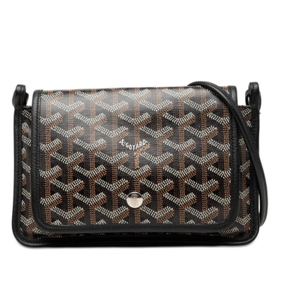 ゴヤール プリュメ 斜め掛け ショルダーバッグ ポーチウォレット ブラック ブラウン PVC レザー レディース GOYARD 【中古】