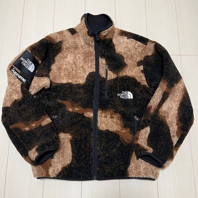 Supreme x The North Face Bleached Denim Print Fleece Jacket "Black"