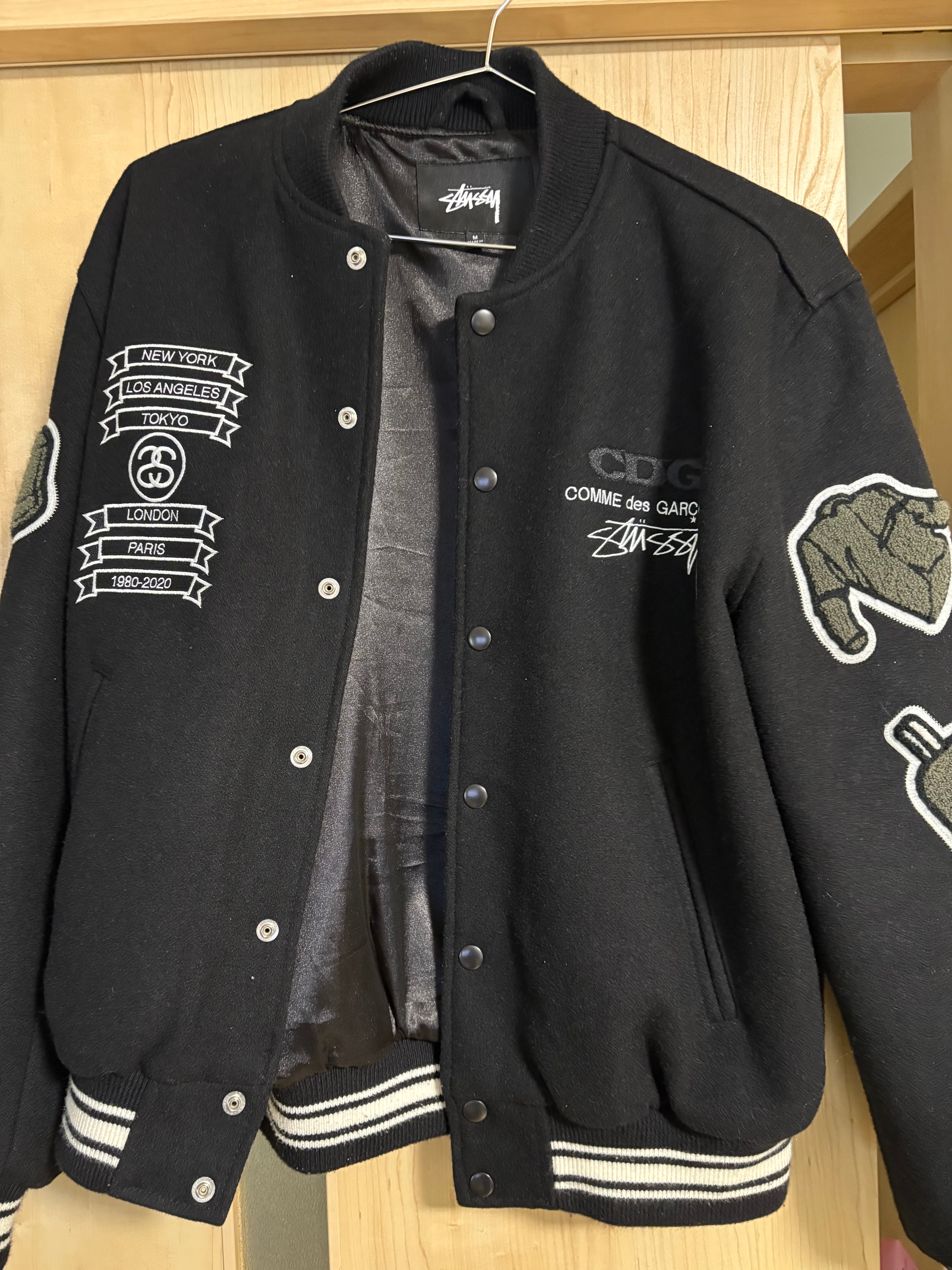 Stussy x CDG Varsity Jacket "Black"