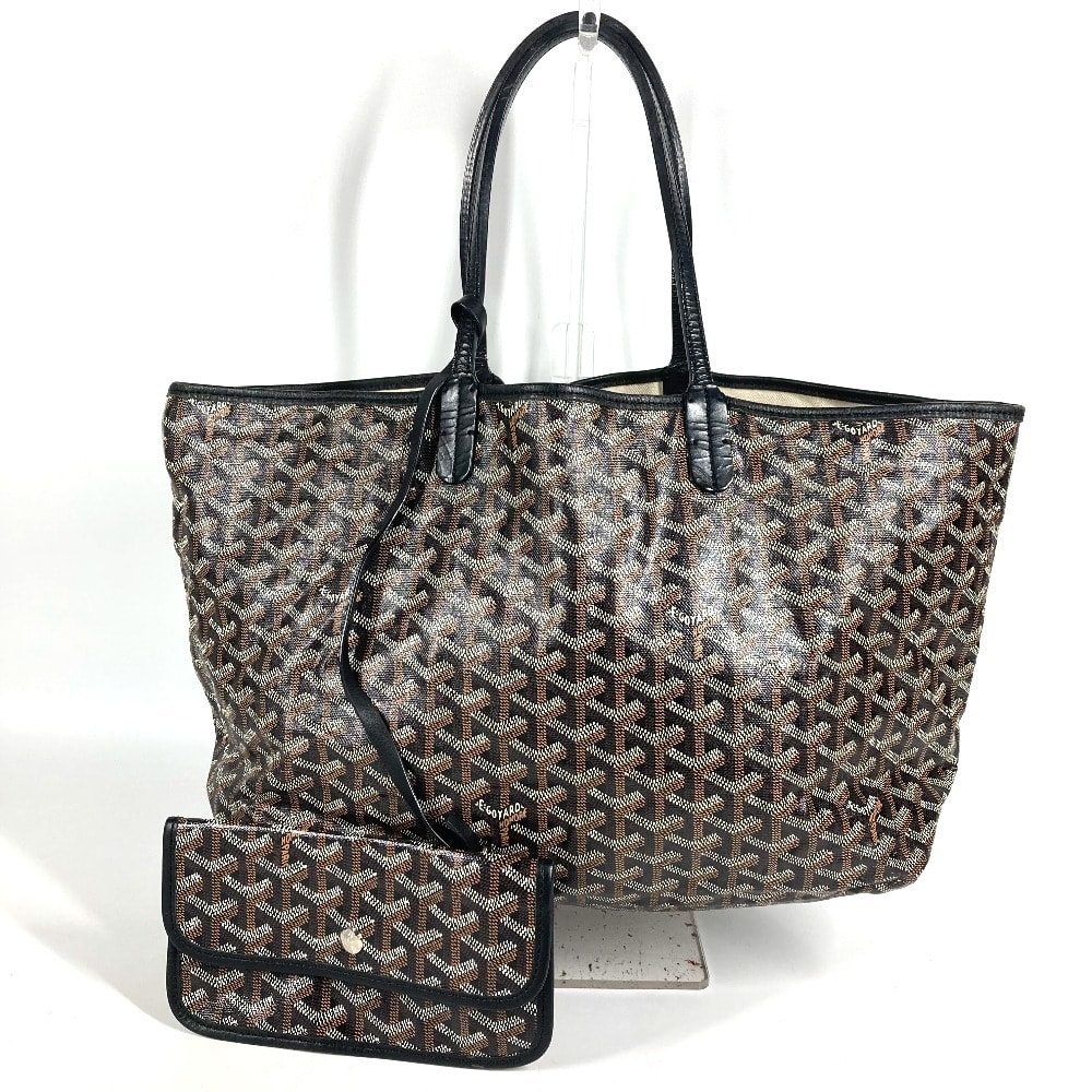 ゴヤール GOYARD サンルイPM サンルイ PM ポーチ付き トートバッグ カバン 肩掛け ショルダーバッグ PVC/レザー ブラック
