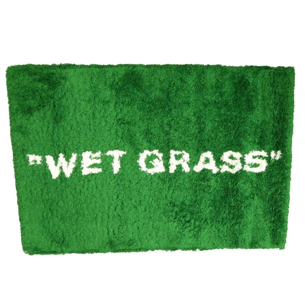 OFF-WHITE オフホワイト ×IKEA イケア MARKERAD WET GRASS Rug マルケラッド ウエット グラス ラグ グリーン系 Free【極上美品】【中古】