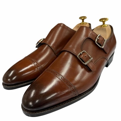 極美品 ジョンロブ レザーシューズ Philip2 Double Buckle