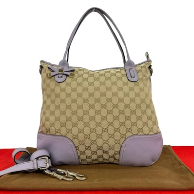 GUCCI グッチ プリンシー GG ロゴ 柄 キャンバス レザー ショルダーバッグ ブラウン
05446