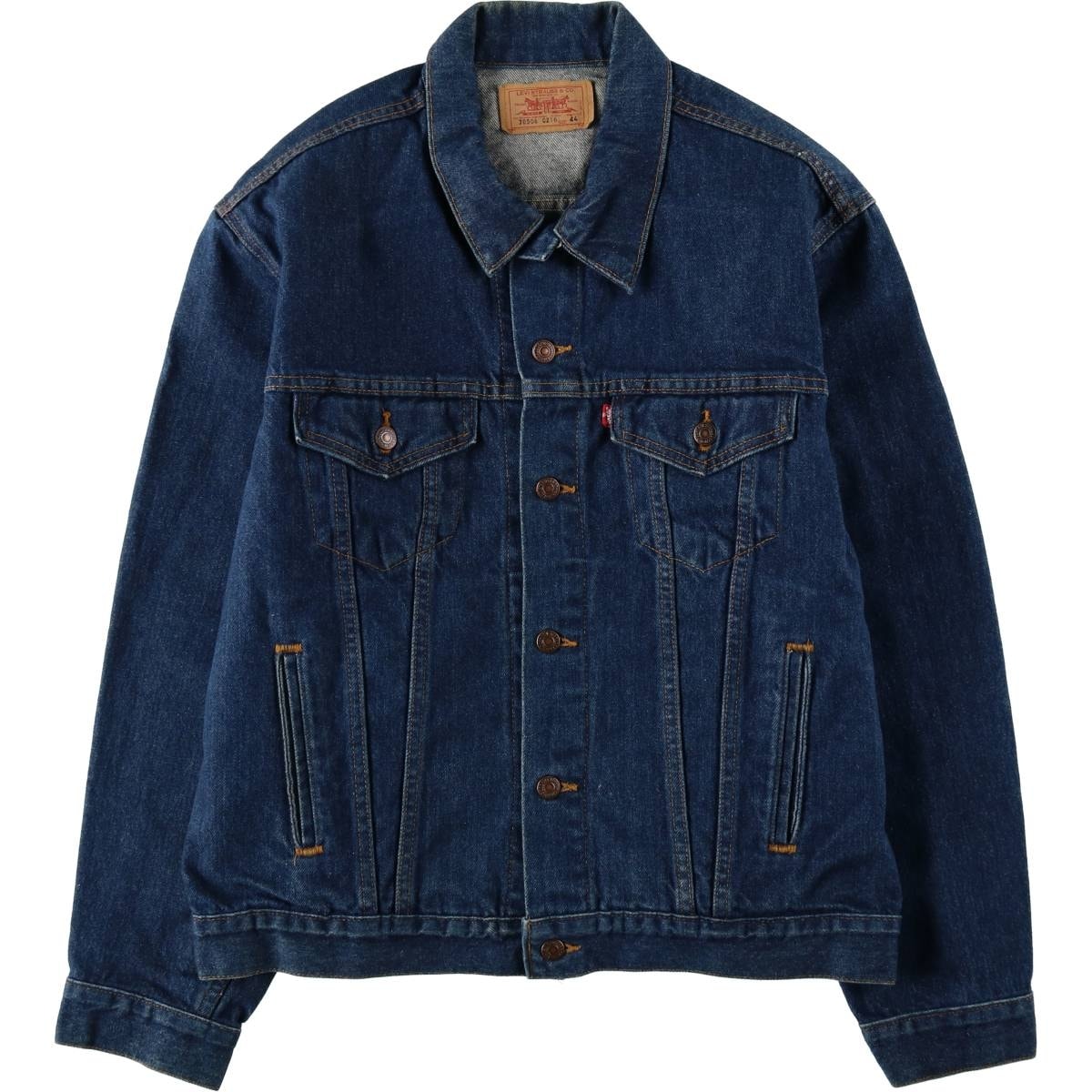 古着 濃紺 90年代 リーバイス Levi's 70506-0216 デニムジャケット Gジャン USA製 メンズXL相当 ヴィンテージ/eaa632530