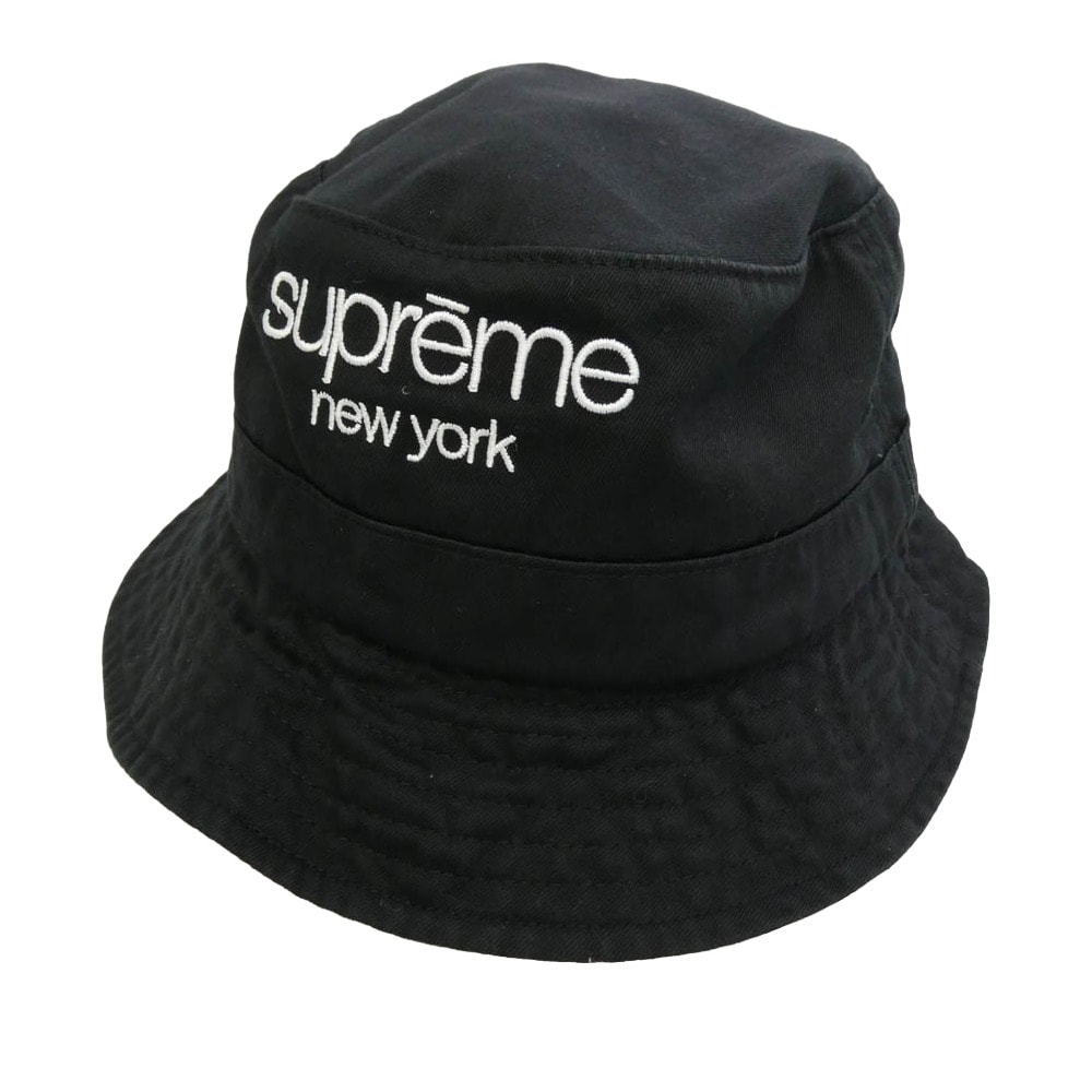 Supreme シュプリーム 24SS Chino Twill Crusher チノ ツイル クラッシャー ロゴ バケット ハット 帽子 ブラック系 M/L 60cm【中古】