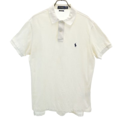 POLO RALPH LAUREN ポロラルフローレン 半袖 ポロシャツ M アイボリー CUSTOM FIT 鹿の子