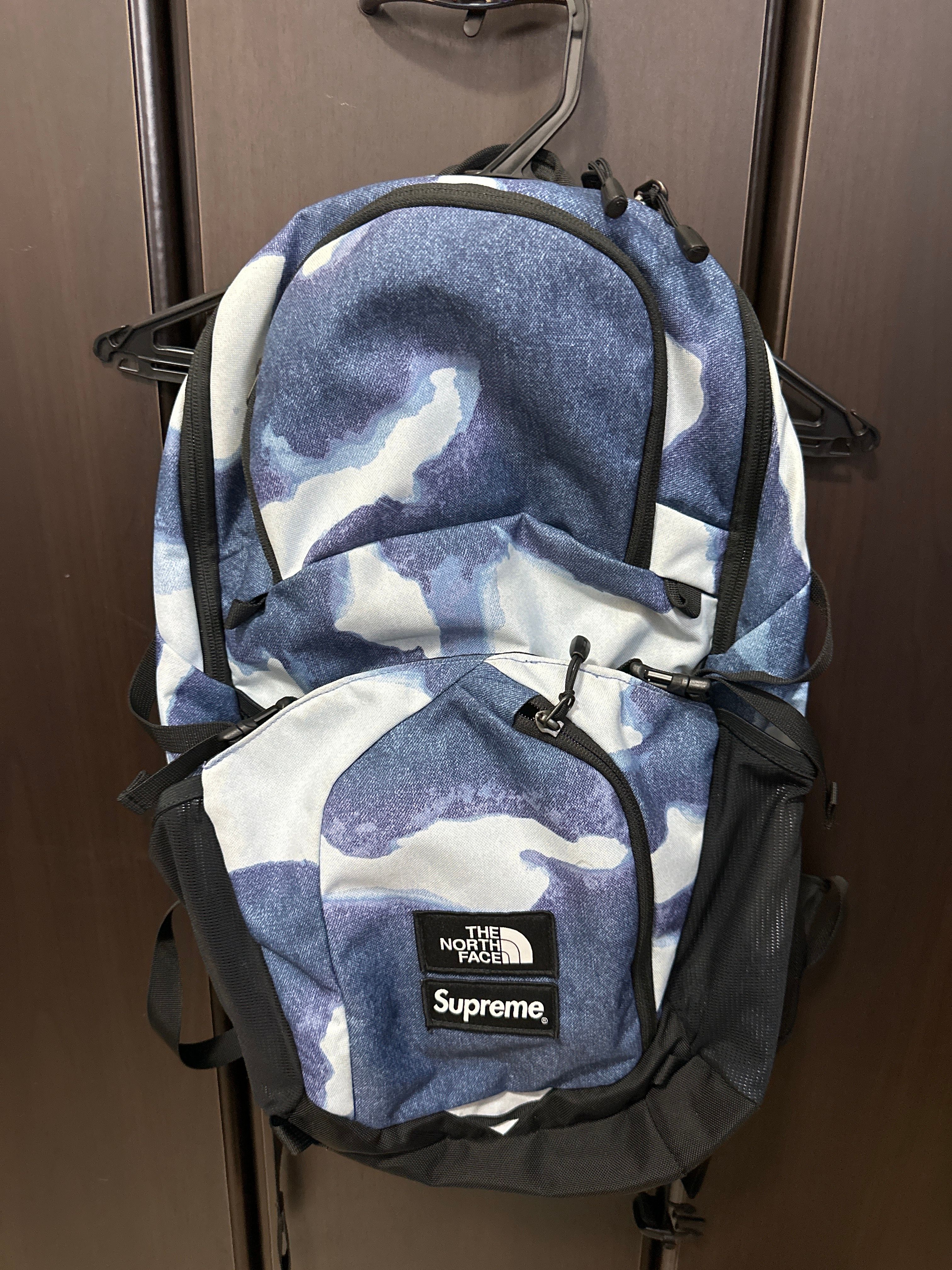 Supreme x The North Face Bleached Denim Print Pocono Backpack "Indigo"