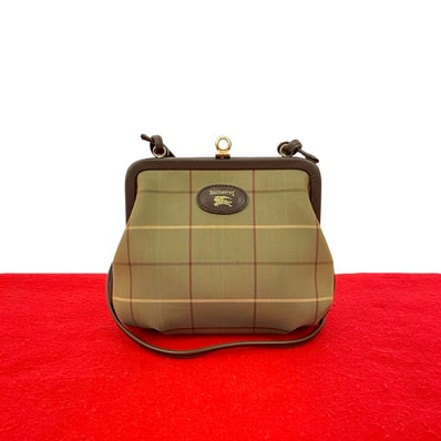 BURBERRY バーバリー ノバチェック 柄 シャドーホース ロゴ レザー キャンバス ショルダーバッグ カーキ
pf2-1