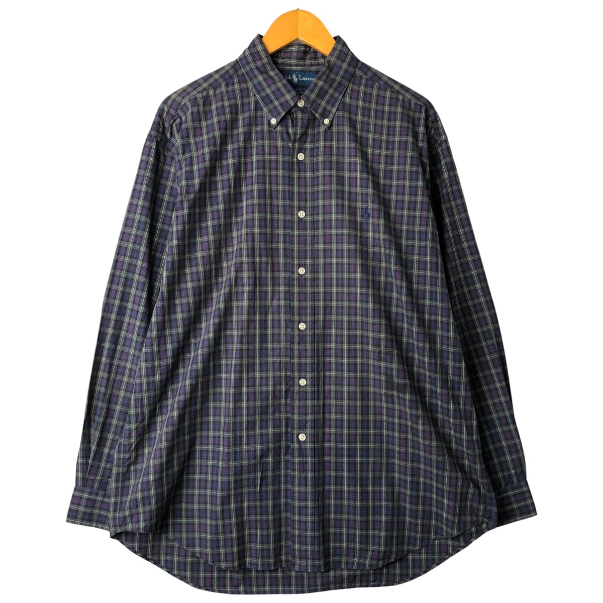 古着 ラルフローレン Ralph Lauren BLAKE 長袖 ボタンダウンチェックシャツ メンズL相当/eaa597068