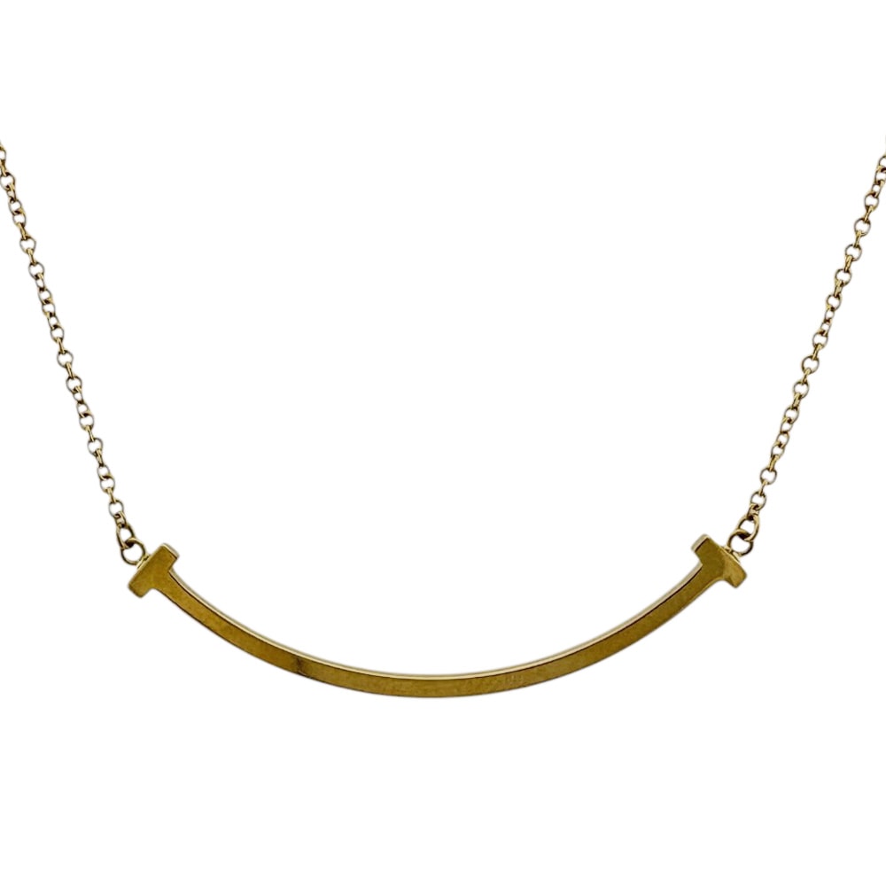 ティファニー Tスマイル ネックレス 18金 K18イエローゴールド レディース TIFFANY&Co. 中古