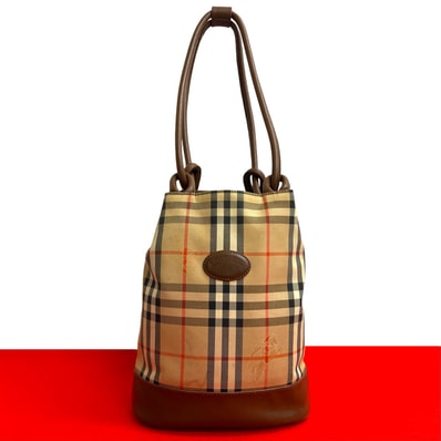 BURBERRY バーバリー ノバチェック シャドーホース ロゴ キャンバス レザー ショルダーバッグ ブラウン
20247