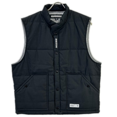 ネイバーフッド 242TSNH-JKM10 24AW ブラック PADDED TRACKER VEST パテッド M