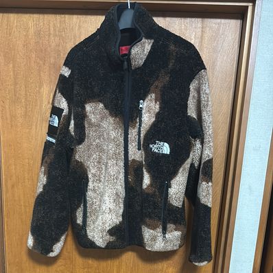 Supreme x The North Face Bleached Denim Print Fleece Jacket "Black"
