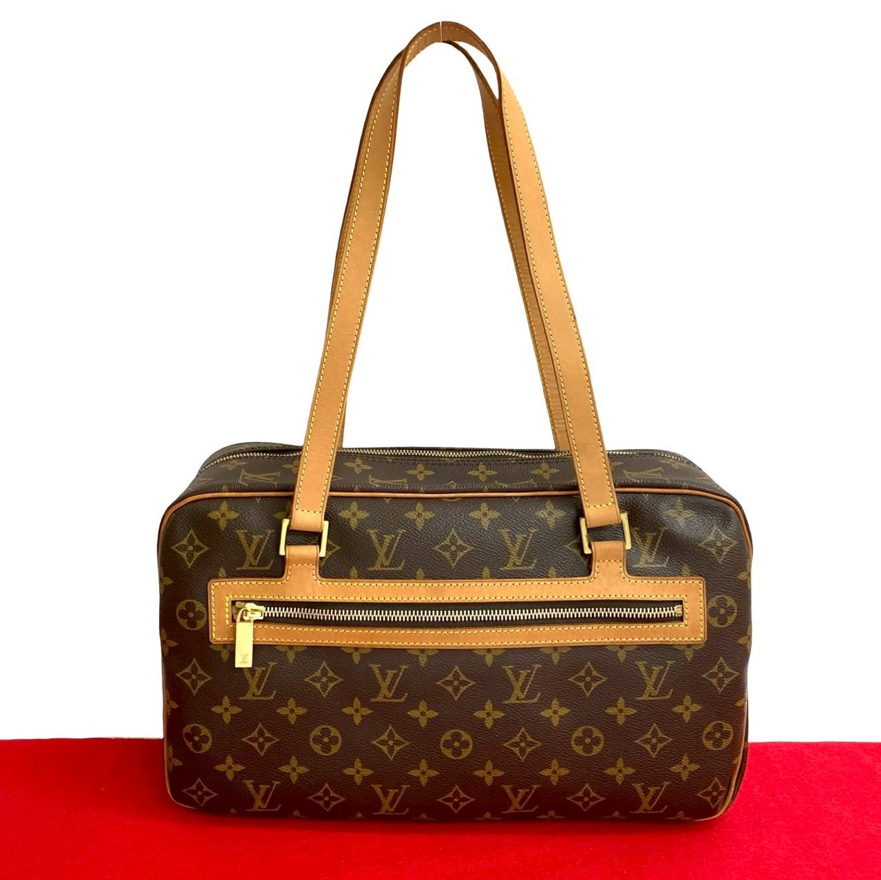 LOUIS VUITTON ルイヴィトン シテ GM モノグラム レザー PVC ショルダーバッグ ブラウン
 17898
