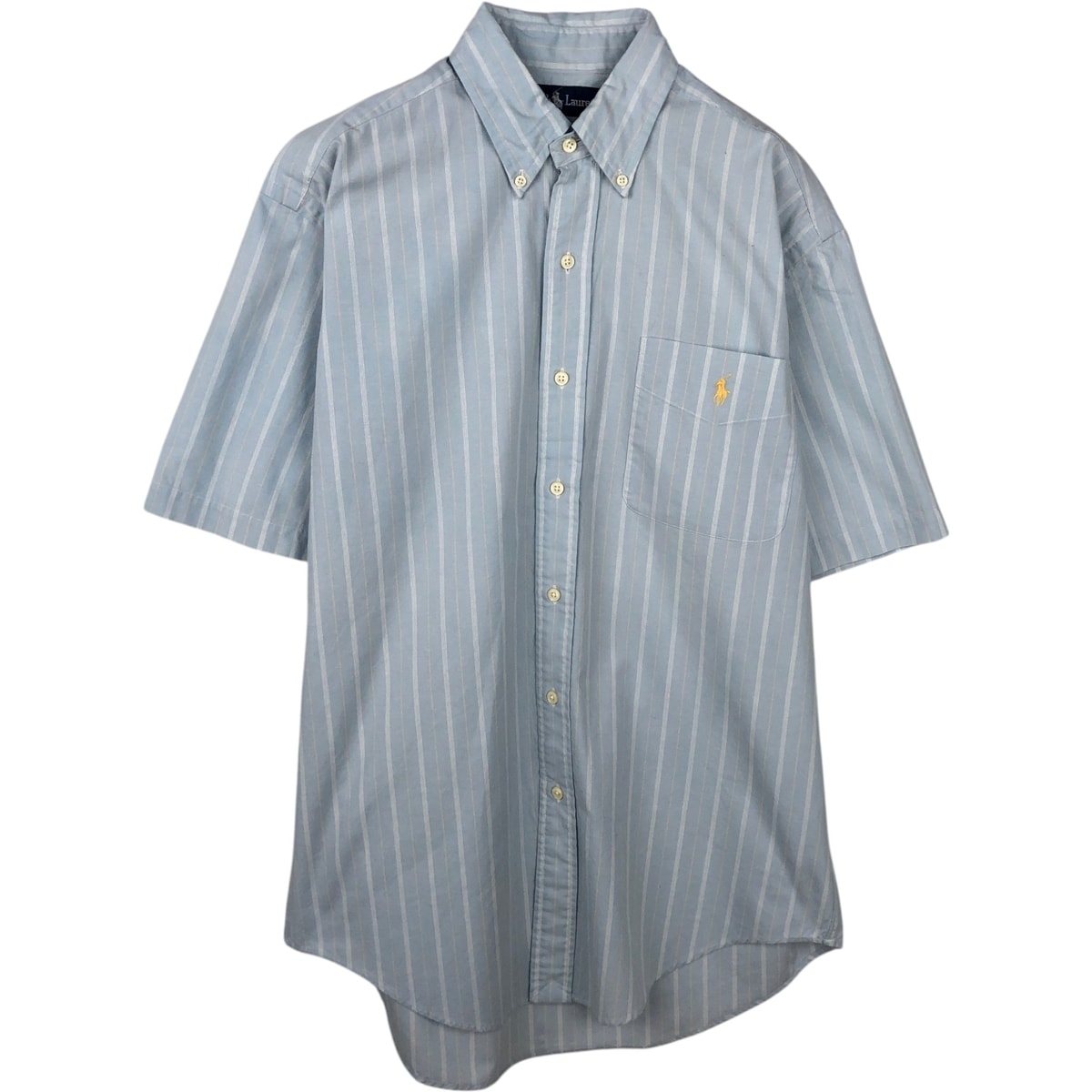 古着 ラルフローレン Ralph Lauren TILDEN マルチストライプ 半袖 ボタンダウン ストライプシャツ メンズS相当/eaa644812