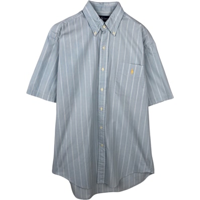 古着 ラルフローレン Ralph Lauren TILDEN マルチストライプ 半袖 ボタンダウン ストライプシャツ メンズS相当/eaa644812
