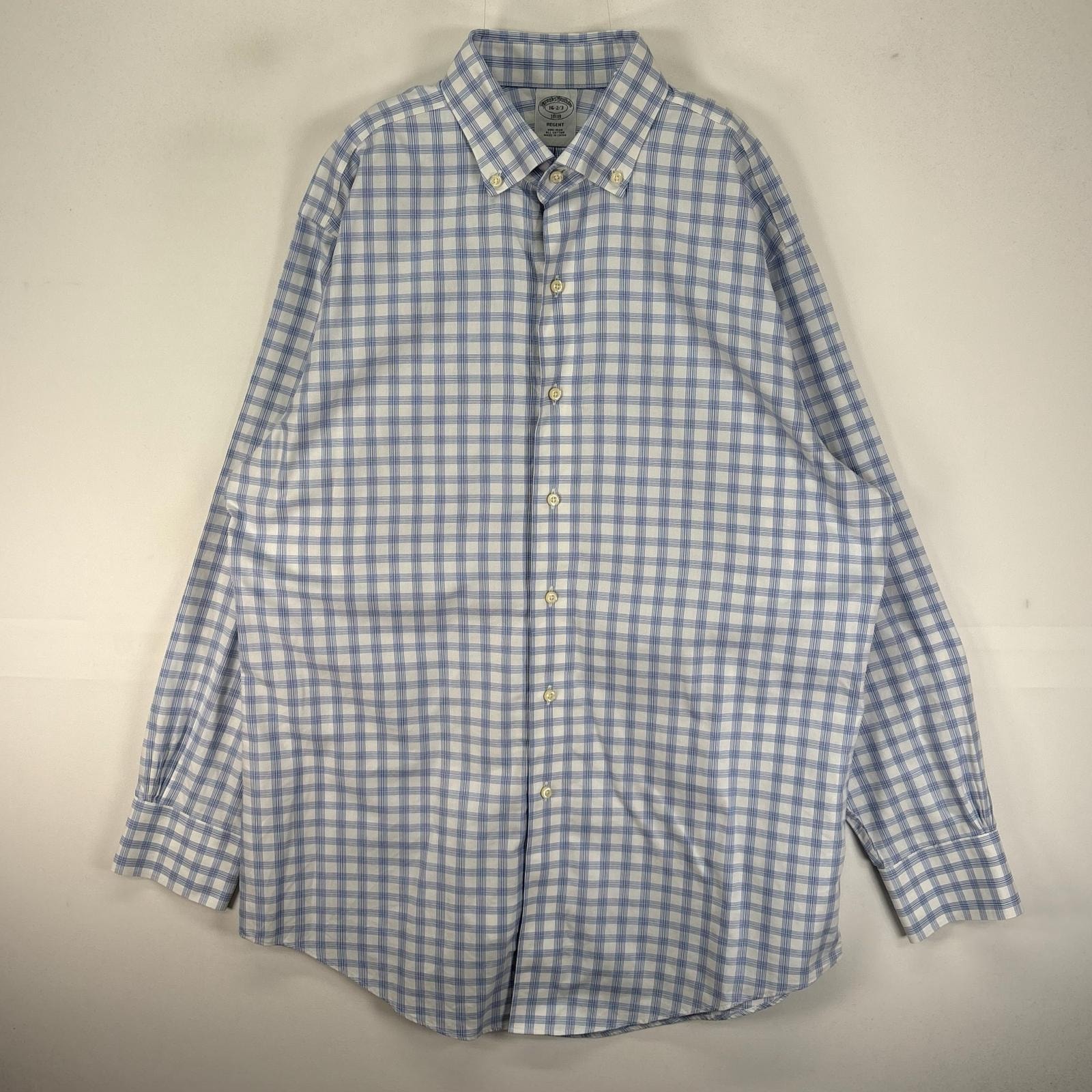 古着 ブルックスブラザーズ Brooks Brothers 長袖シャツ ボタンダウン L  ブルー系 チェック メンズ