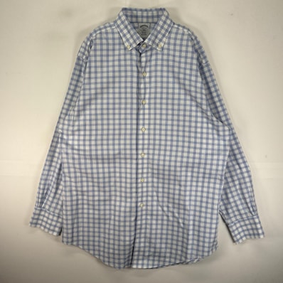 古着 ブルックスブラザーズ Brooks Brothers 長袖シャツ ボタンダウン L ブルー系 チェック メンズ