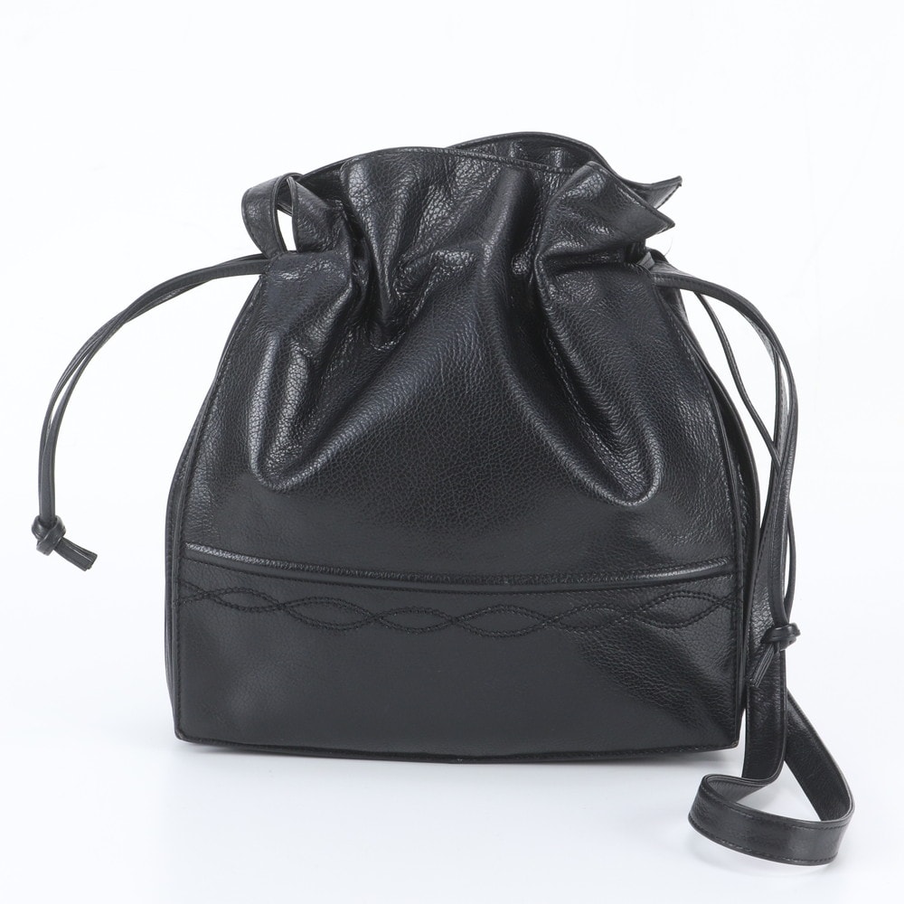 ■美品 ロエベ 巾着ショルダーバッグ レザー