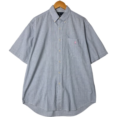 古着 ラルフローレン Ralph Lauren BLAIRE シアサッカー 半袖 ボタンダウン ストライプシャツ メンズM相当/eaa557840