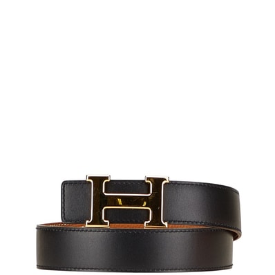 エルメス コンスタンス H ベルト サイズ:65 ブラック ブラウン ボックスカーフ トゴ レディース HERMES 【中古】