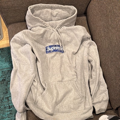 Supreme Bandana Box Logo Hooded Sweatshirt "Grey"