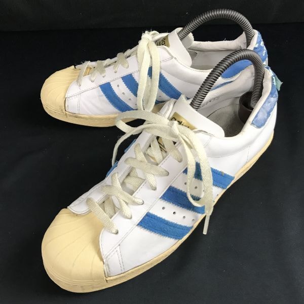 アディダス/adidas★La marque aux 3 bandes/スニーカー【7.5/25.5/ホワイト×ブルー】leather/sneakers/Shoes/trainers◆A-166