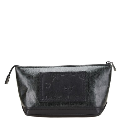 マークジェイコブス ポーチ カーキ ブラック PVC レザー レディース MARC JACOBS 【中古】