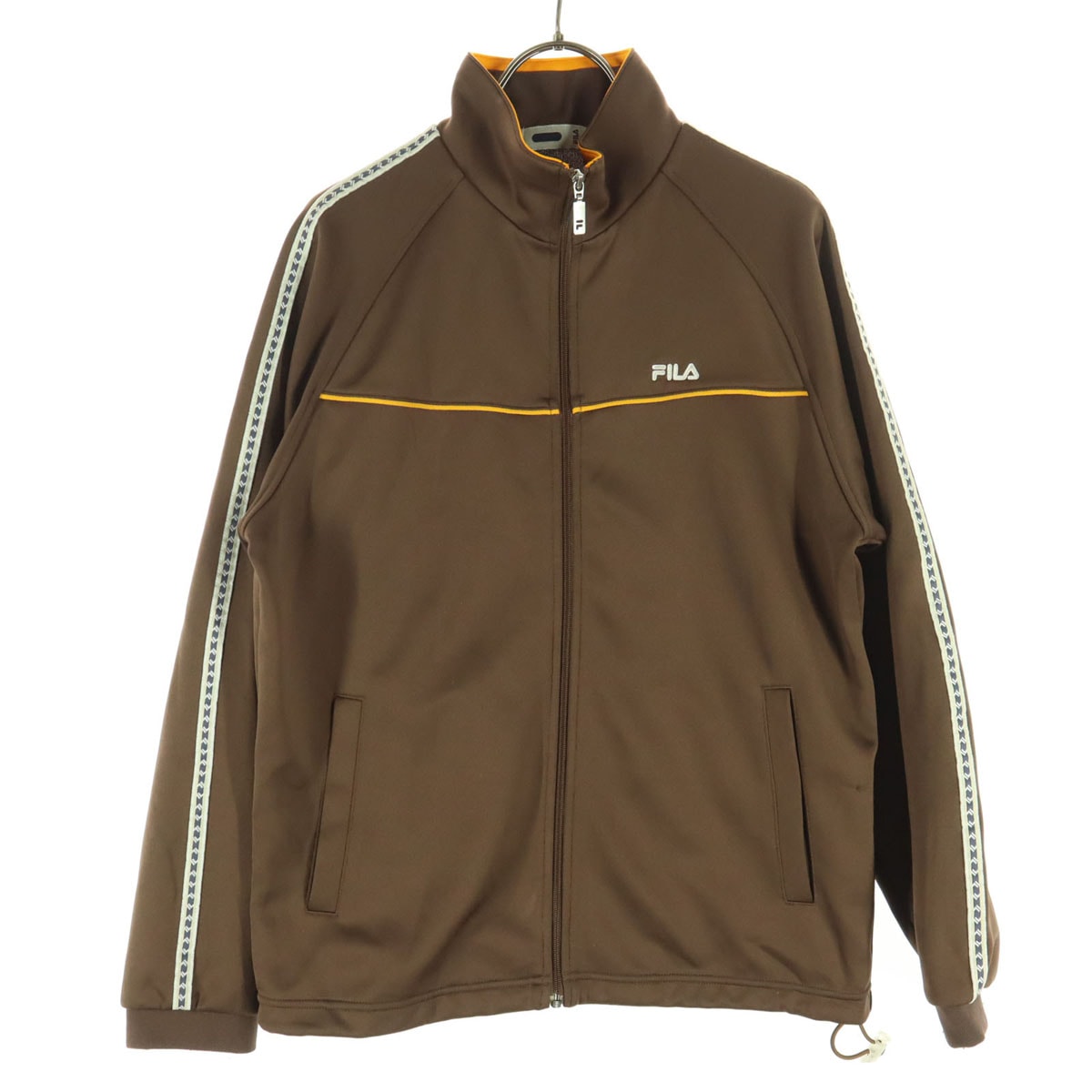 FILA フィラ 英字 長袖 トラックジャケット M ブラウン ジャージ