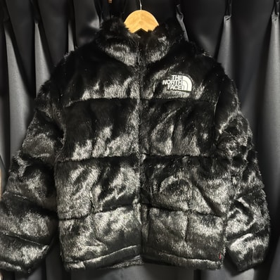 Supreme x The North Face Faux Fur Nuptse Jacket "Black"