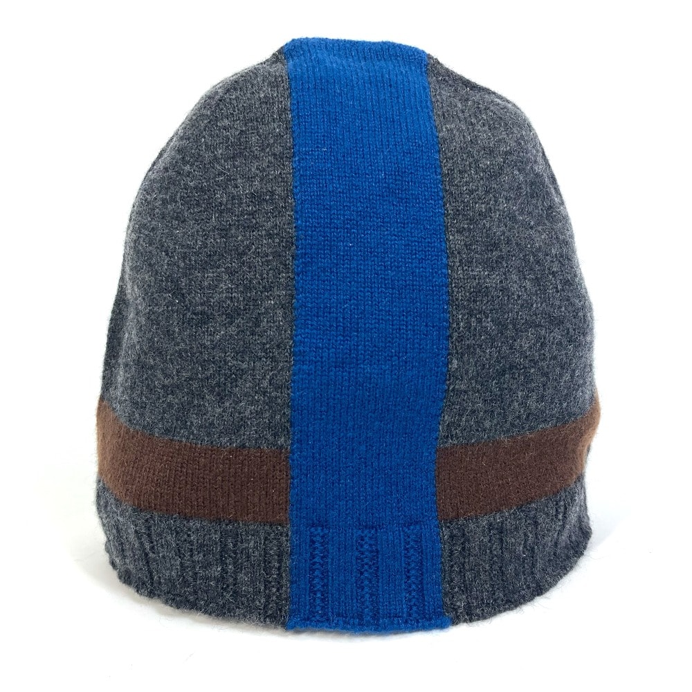 エルメス HERMES トリコロールカラー アパレル 帽子 ビーニー ニットキャップ ニット帽 カシミヤ グレー
