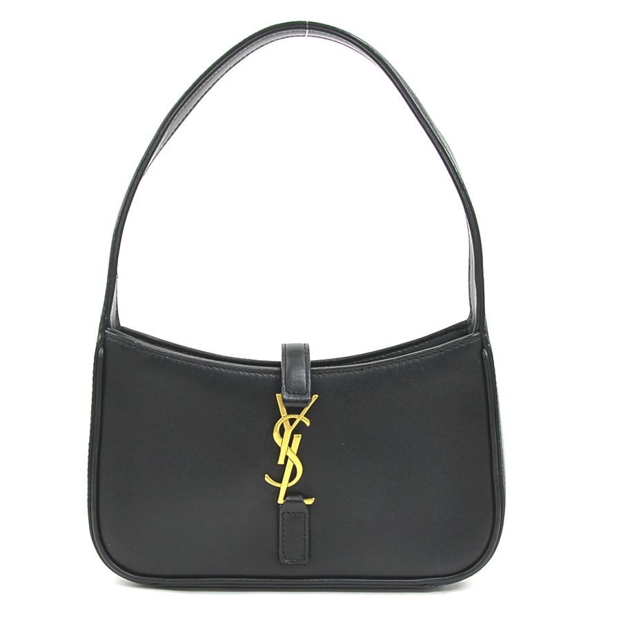 サンローラン SAINT LAURENT ハンドバッグ Le 5 A 7 レザー ブラック ゴールド レディース 710318【中古】 90214g
