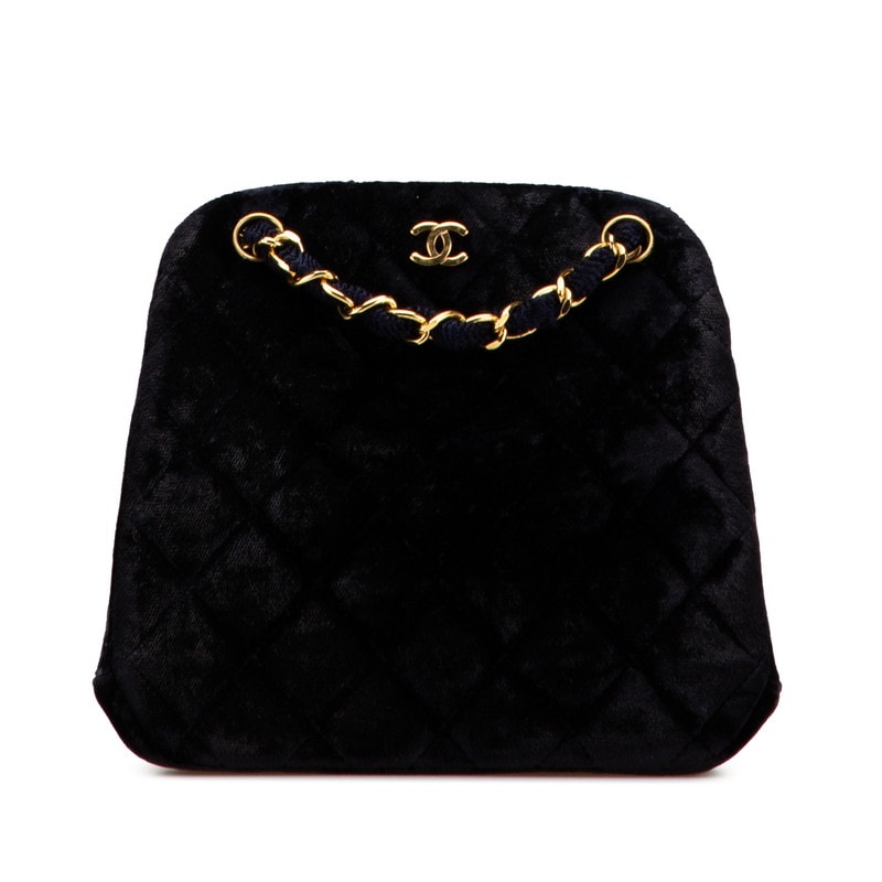シャネル マトラッセ ココマーク チェーン トートバッグ ネイビー スウェード レディース CHANEL 【中古】