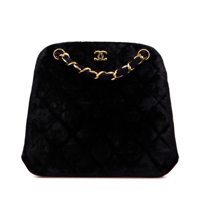シャネル マトラッセ ココマーク チェーン トートバッグ ネイビー スウェード レディース CHANEL 【中古】