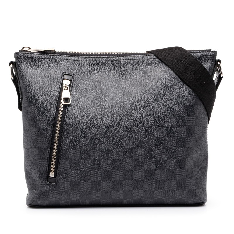 ルイ ヴィトン ダミエ グラフィット ミックPM 斜め掛け ショルダーバッグ N41211 ブラック PVC レザー メンズ LOUIS VUITTON 中古