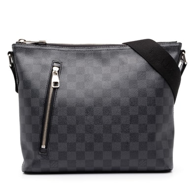 ルイ ヴィトン ダミエ グラフィット ミックPM 斜め掛け ショルダーバッグ N41211 ブラック PVC レザー メンズ LOUIS VUITTON 中古