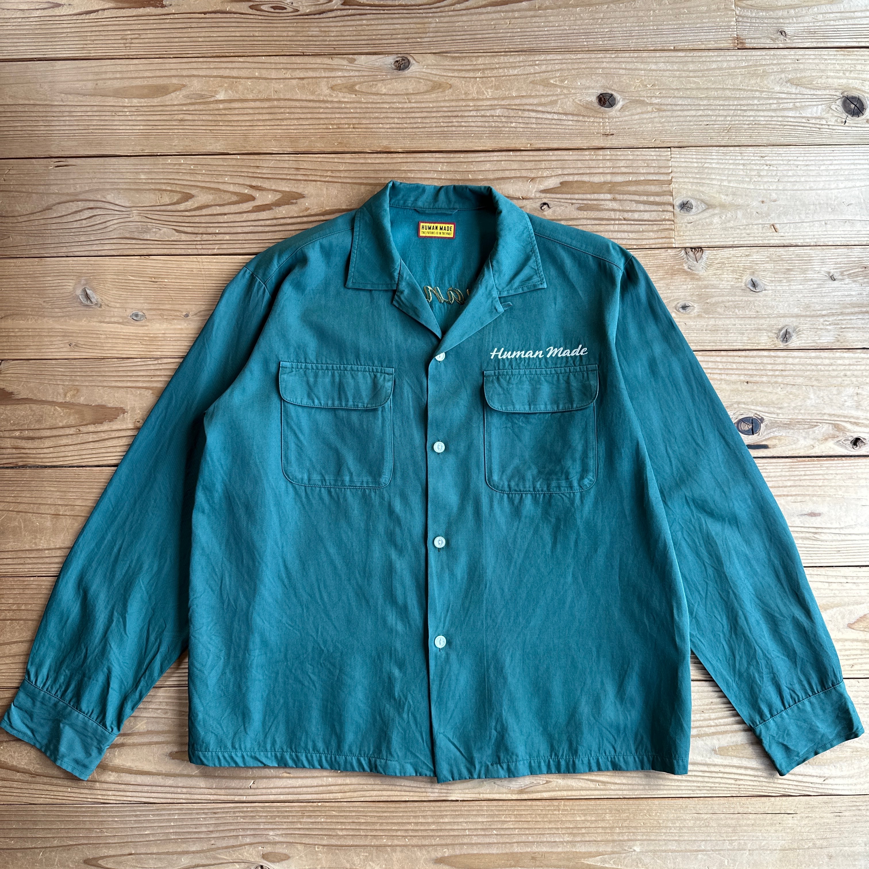 HUMAN MADE STAND COLLAR BOWLING SHIRT 
