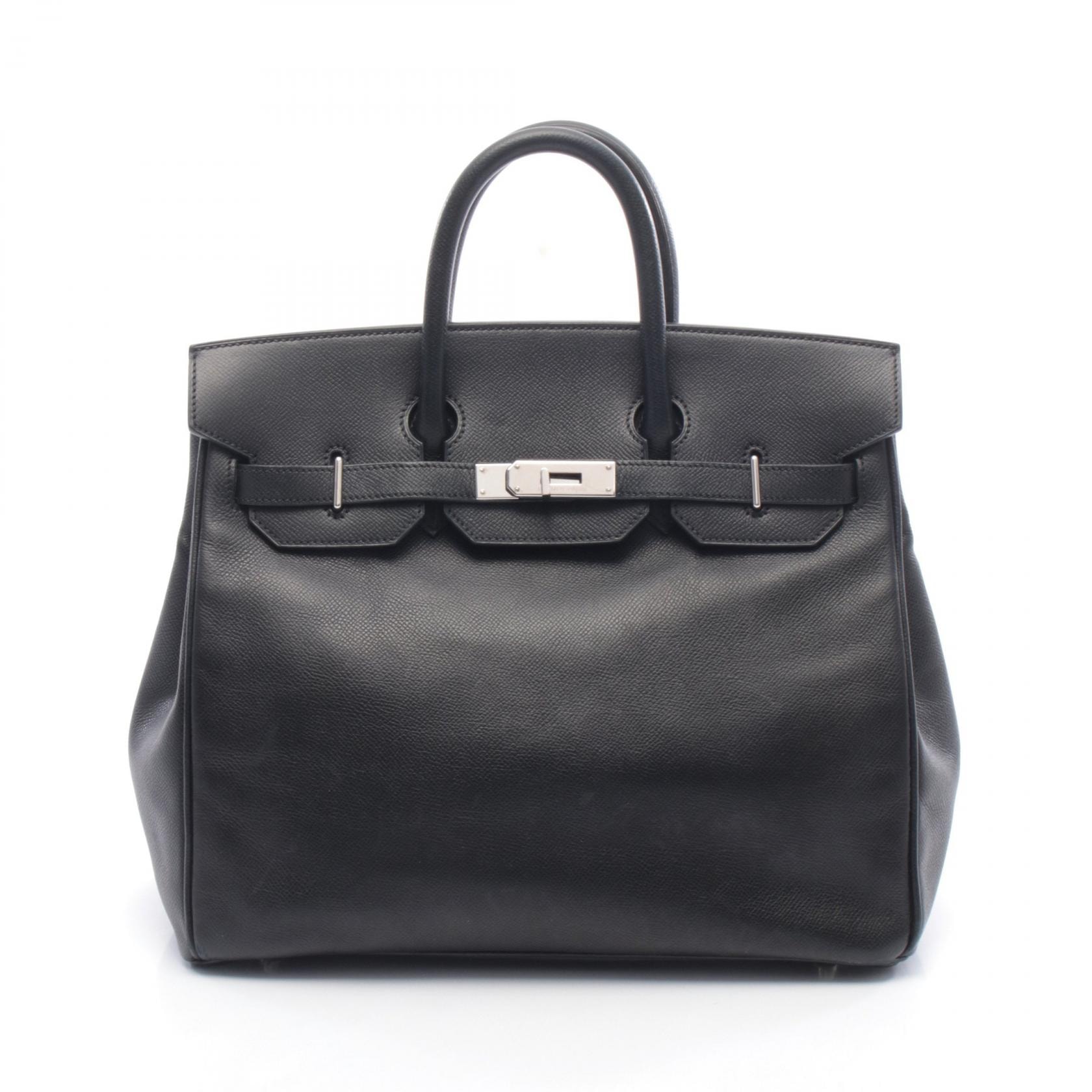 エルメス HERMES オータクロア32 ハンドバッグ バッグ レザー カーフ(牛革) ヴォーエプソン ヴォーエプソン ブラック(エルメス) □K刻印(2007年製造) レディース ブラック系 【中古】