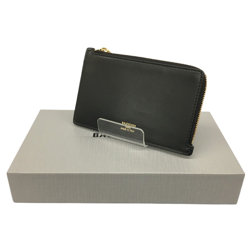 △△BALENCIAGA バレンシアガ コイン & カードホルダー エンベロープ フラグメントケース 736734 ブラック