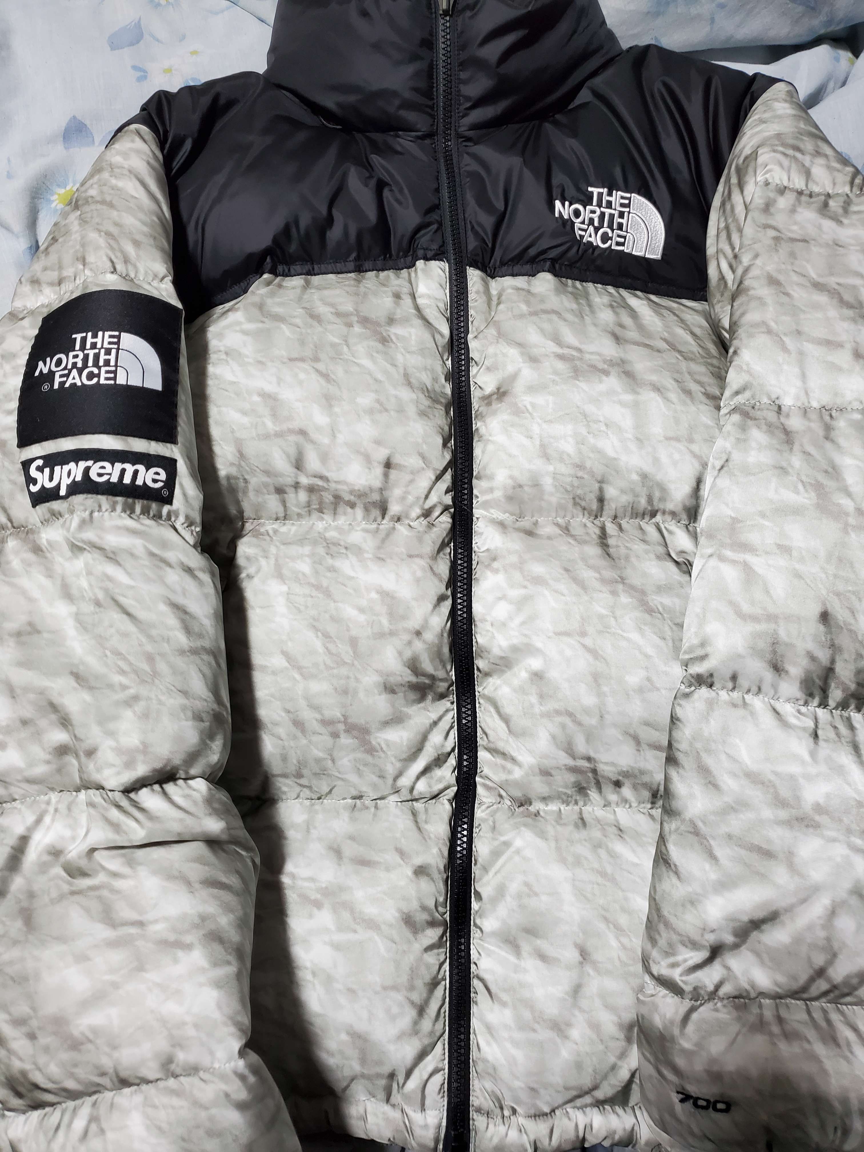 Supreme x The North Face Nuptse Jacket "White Paper Print"
